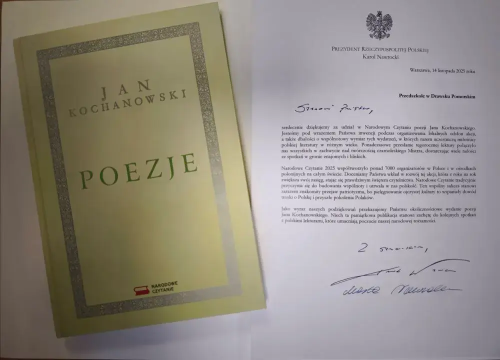 Zdjęcie do PODZIEKOWANIA OD PARY PREZYDENCKIEJ DLA PRZEDSZKOLA W DRAWSKU POMORSKIM!