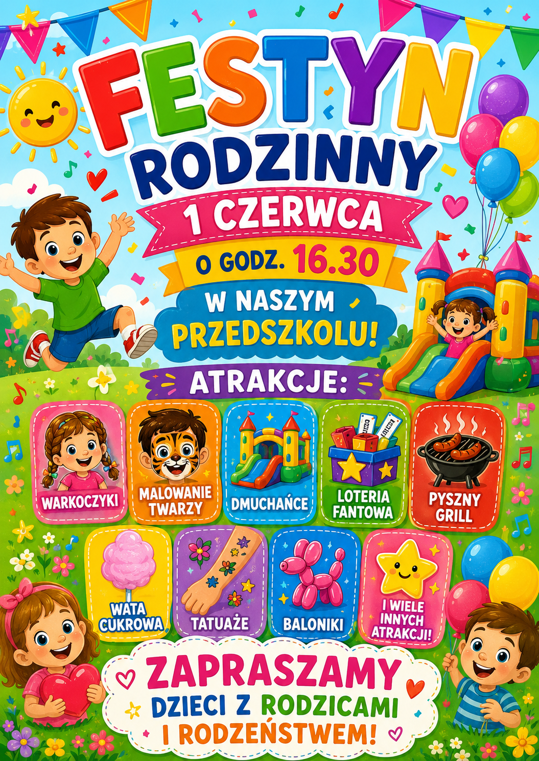 Zdjęcie do FESTYN RODZINNY W PRZEDSZKOLU PRZY UL. OBROŃC&Oacute;W WESTERPLATTE!